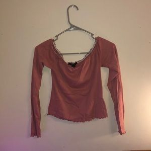 Pink off the shoulder crop top